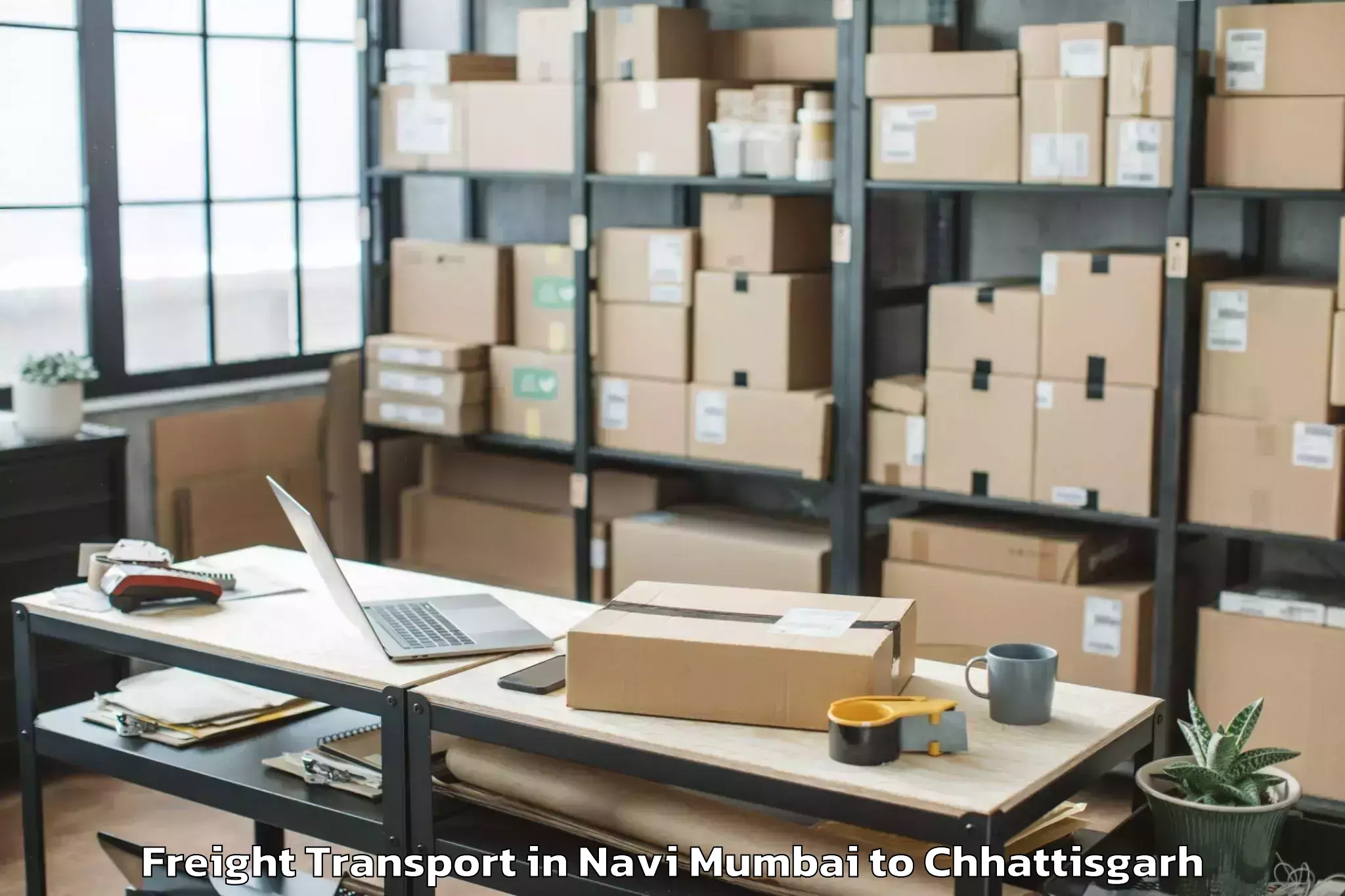 Top Navi Mumbai to Bargidih Freight Transport Available